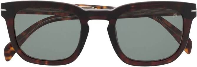 Eyewear by David Beckham Zonnebril met schildpadschild design Bruin