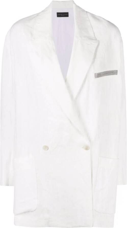 Fabiana Filippi Blazer met dubbele rij knopen Wit