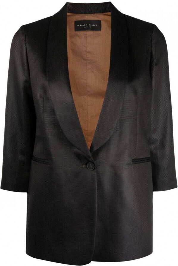 Fabiana Filippi Blazer met enkele rij knopen Zwart