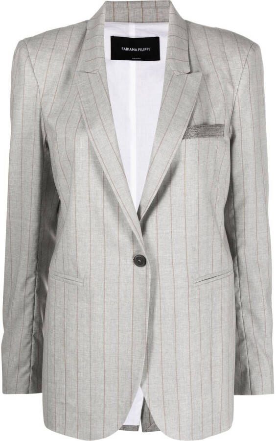 Fabiana Filippi Blazer met krijtstreep Grijs