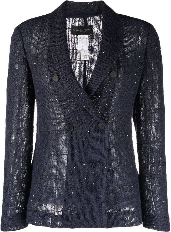 Fabiana Filippi Blazer verfraaid met pailletten Blauw