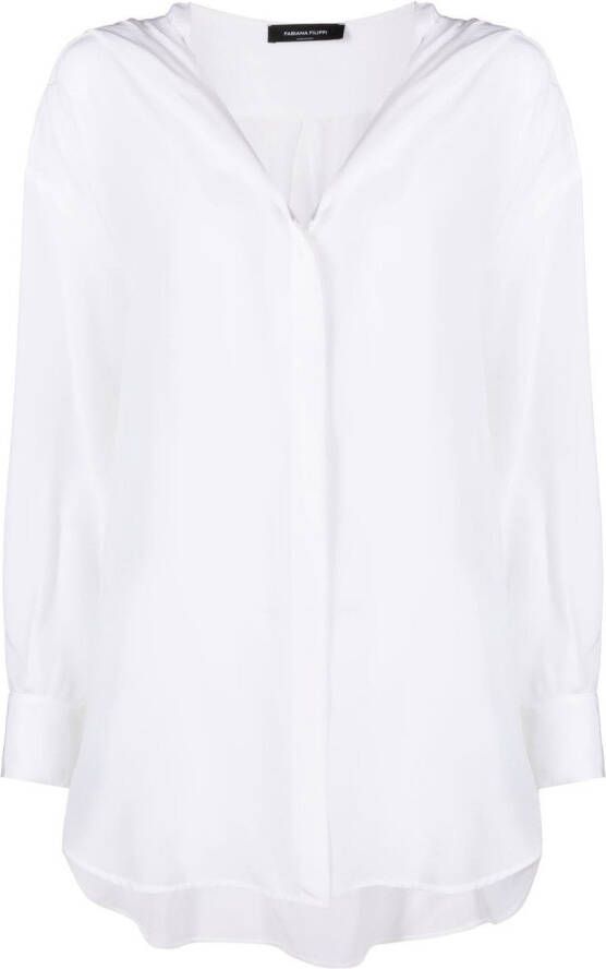 Fabiana Filippi Blouse met capuchon Wit