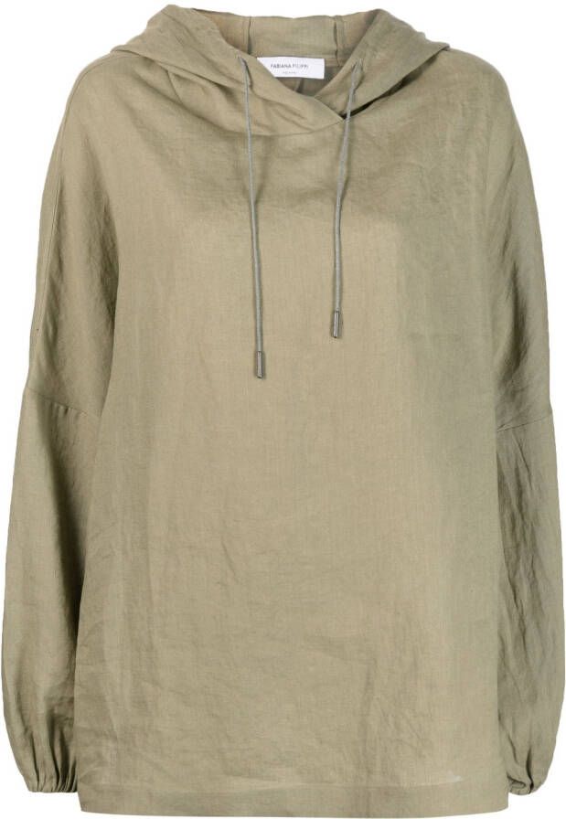 Fabiana Filippi blouse met trekkoord Groen