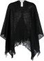 Fabiana Filippi Poncho met franje afwerking Zwart - Thumbnail 1