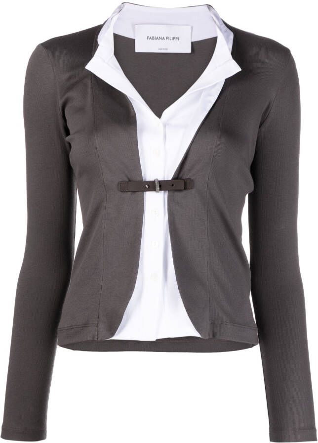 Fabiana Filippi Vest met gespsluiting Grijs
