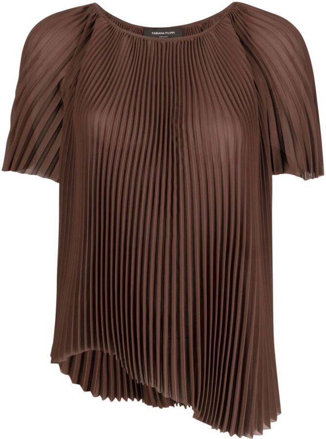 Fabiana Filippi Geplooid T-shirt Bruin