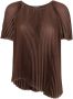 Fabiana Filippi Geplooid T-shirt Bruin - Thumbnail 1