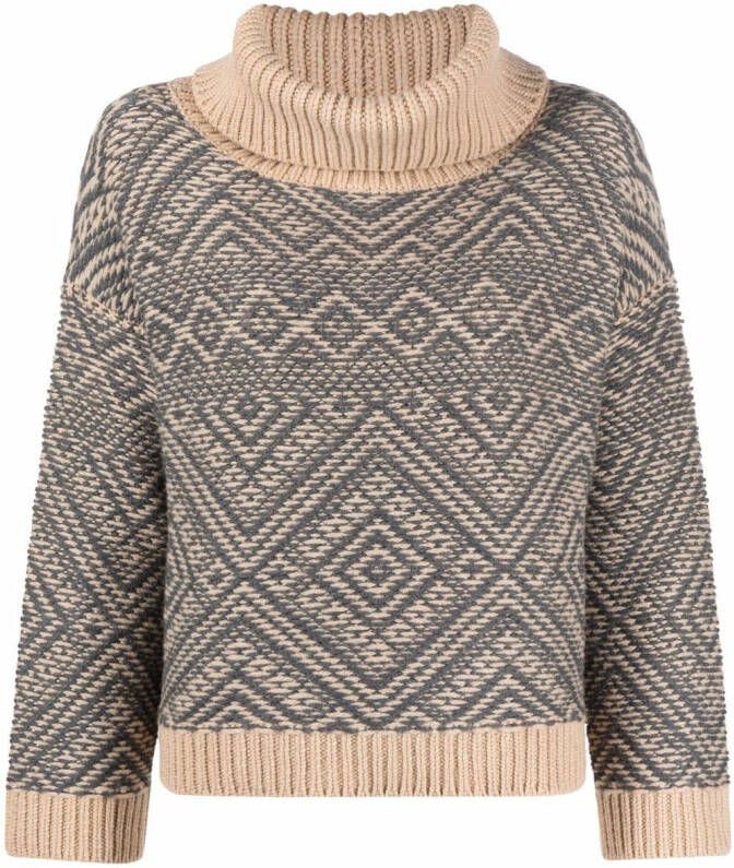 Fabiana Filippi Grofgebreide coltrui Beige