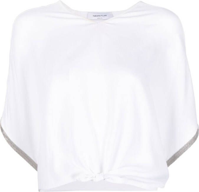 Fabiana Filippi T-shirt met geknoopt detail Wit