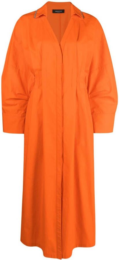 Fabiana Filippi Midi-jurk met V-hals Oranje