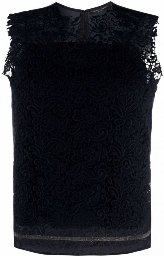 Fabiana Filippi Mouwloze top Blauw