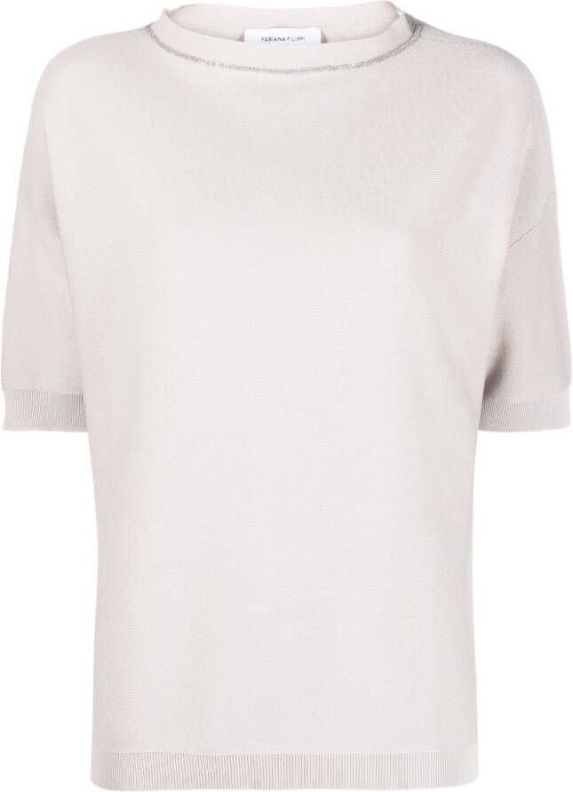 Fabiana Filippi Gebreide top Beige