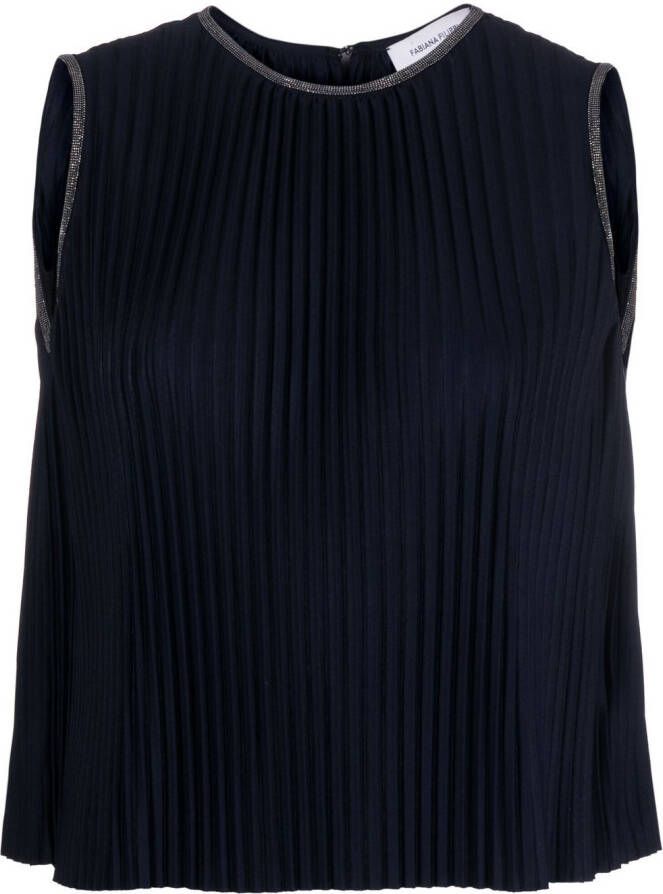 Fabiana Filippi Geribbelde top Blauw