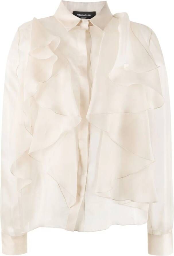Fabiana Filippi Blouse met ruches Beige