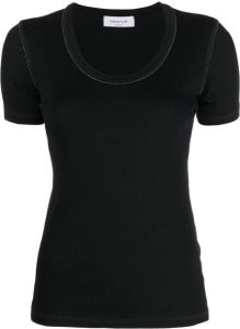 Fabiana Filippi T-shirt met diepe ronde hals Zwart