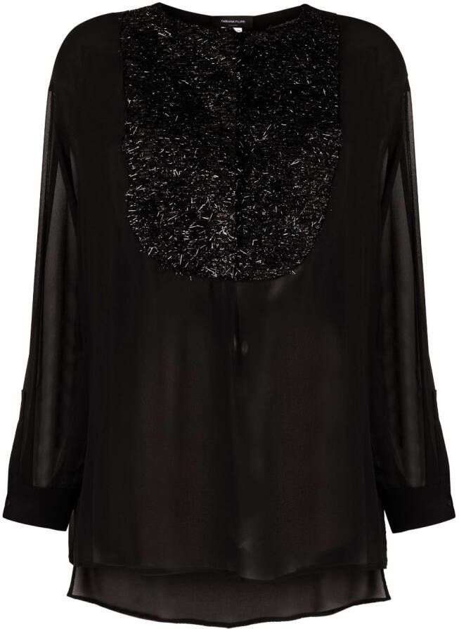 Fabiana Filippi Semi-transparante blouse Zwart