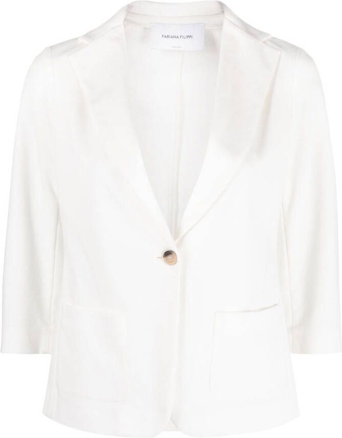 Fabiana Filippi Blazer met enkele rij knopen Wit