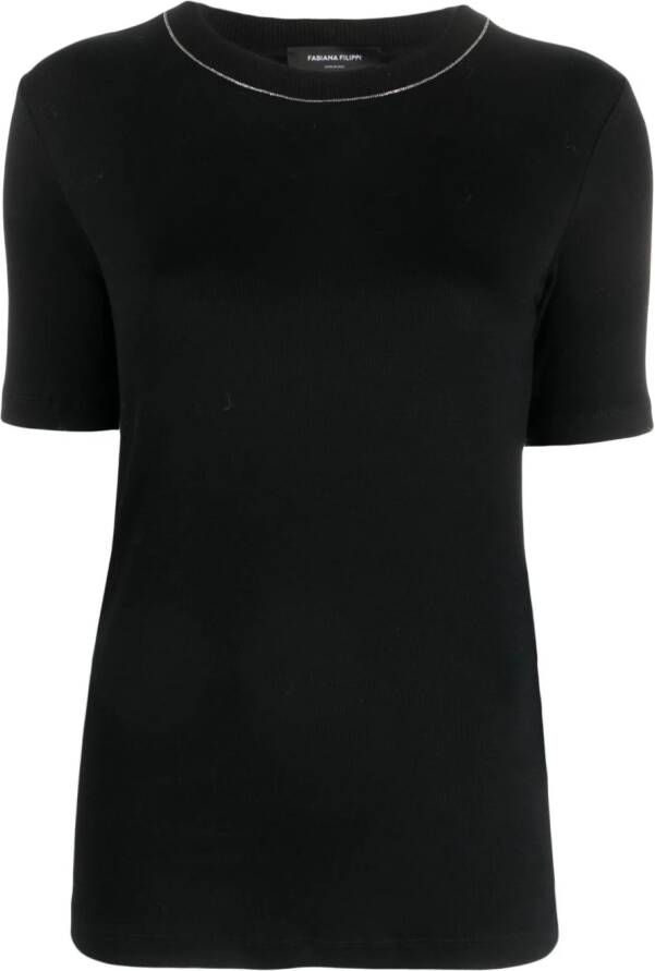 Fabiana Filippi T-shirt met contrasterend stiksel Zwart