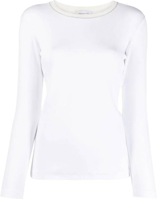 Fabiana Filippi T-shirt met contrasterende kraag Wit