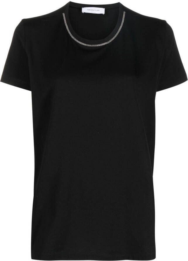 Fabiana Filippi T-shirt met kralen Zwart