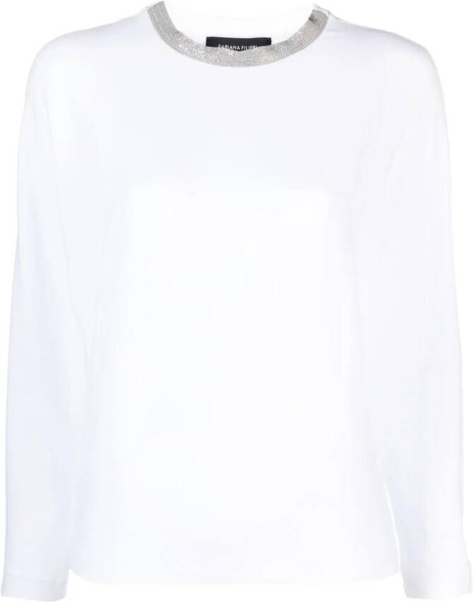 Fabiana Filippi T-shirt met lange mouwen Wit