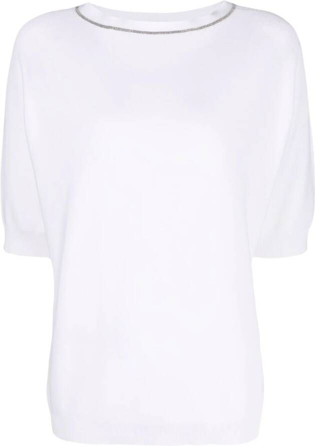 Fabiana Filippi T-shirt met metallic afwerking Wit