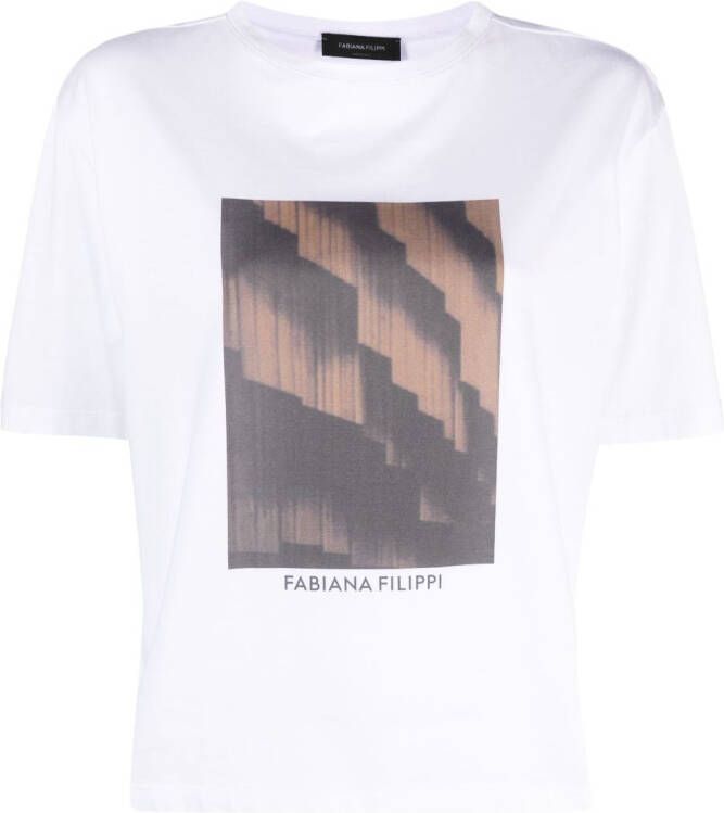 Fabiana Filippi T-shirt met print Wit