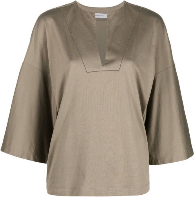 Fabiana Filippi Blouse met cropped mouwen Groen