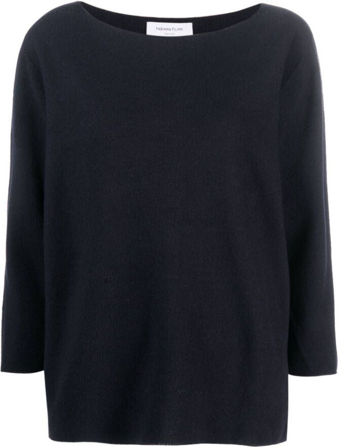 Fabiana Filippi Top met cropped mouwen Blauw