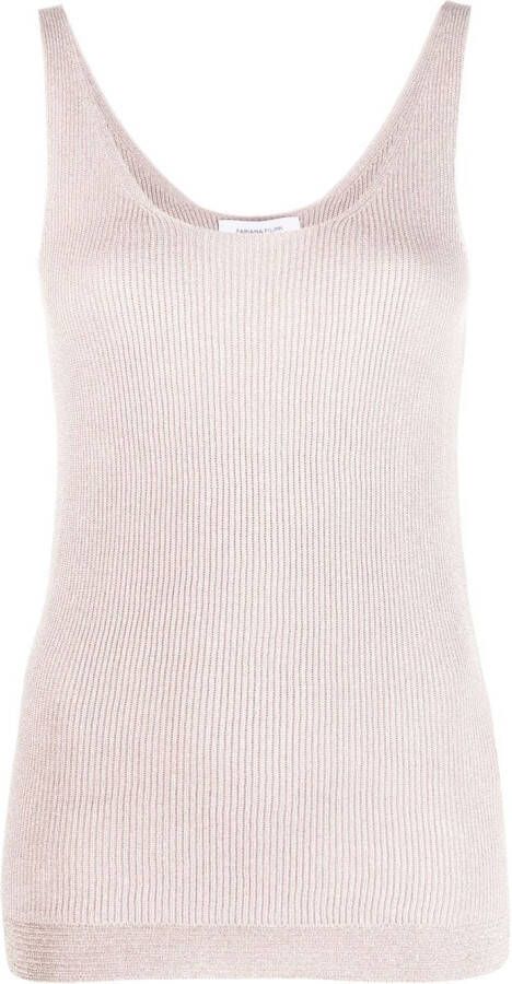 Fabiana Filippi Top met diepe ronde hals Roze