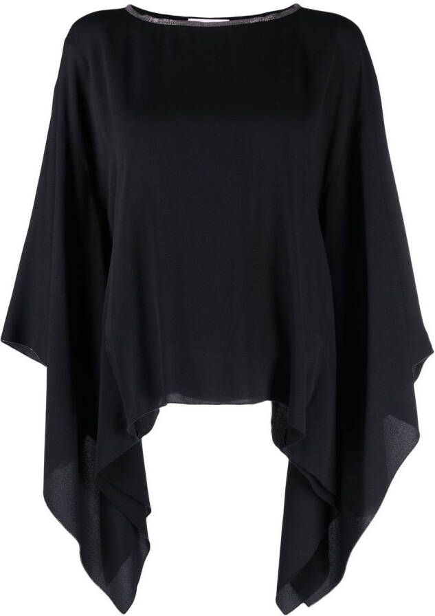Fabiana Filippi Blouse met gedrapeerde mouwen Zwart
