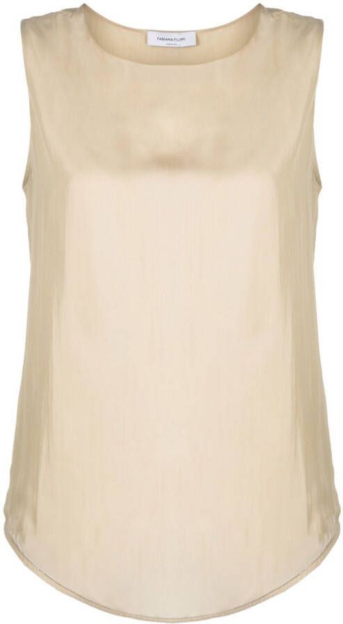 Fabiana Filippi Top met ronde hals Beige