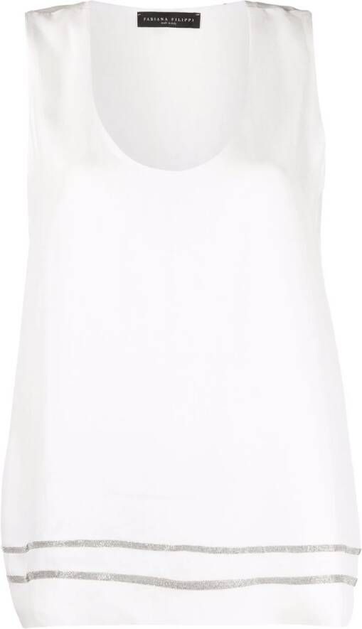 Fabiana Filippi Top met schakelketting Wit