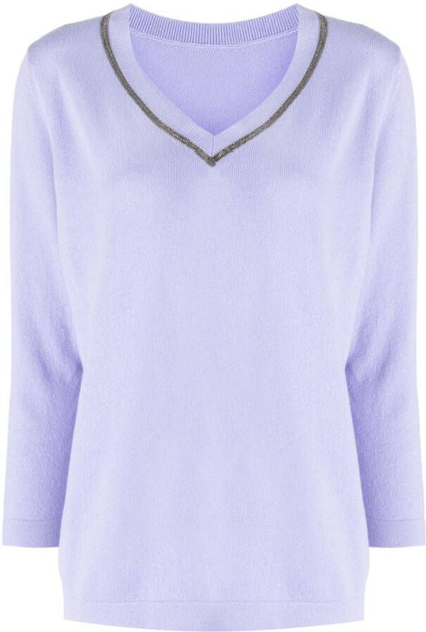 Fabiana Filippi Top met V-hals Blauw