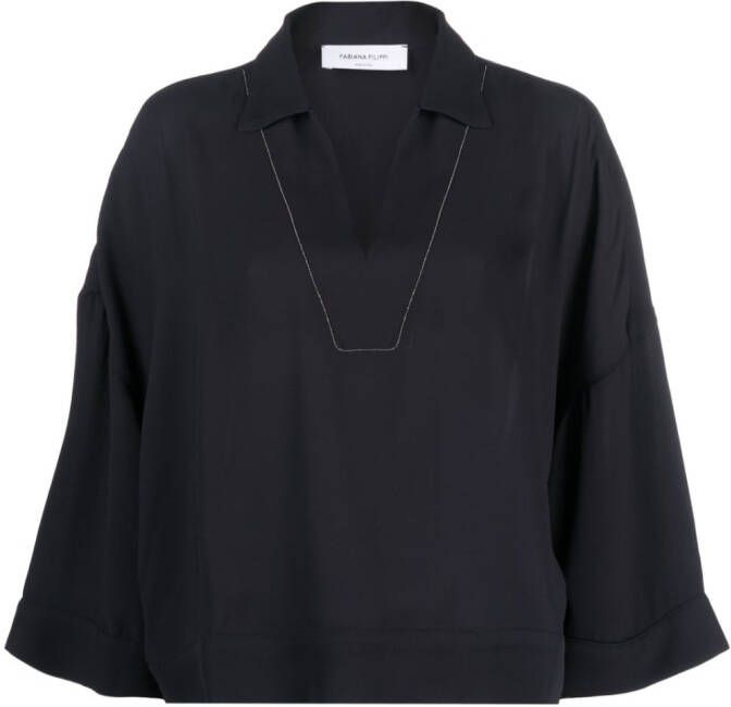 Fabiana Filippi Blouse met V-hals Blauw