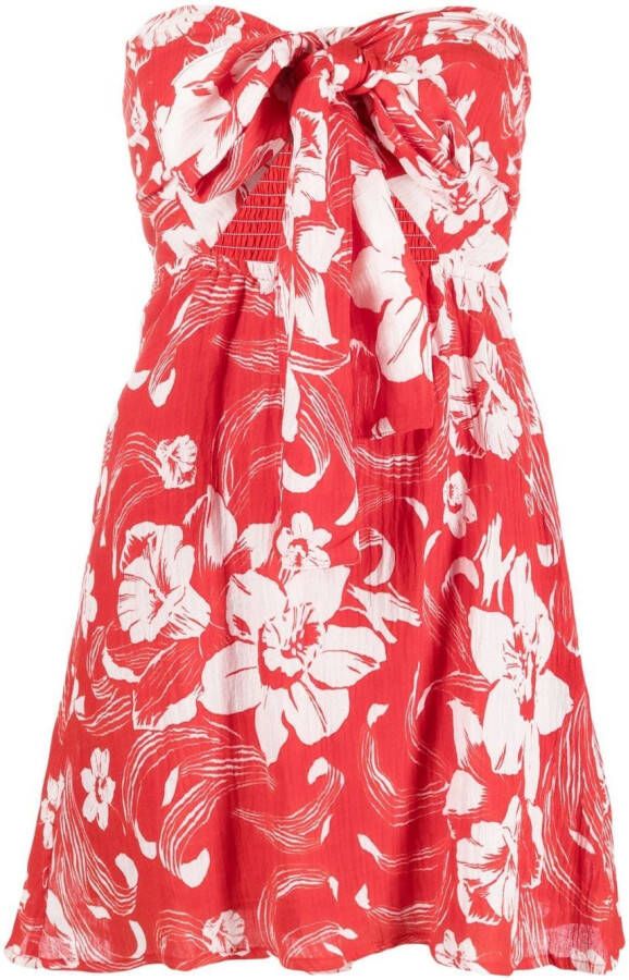 Faithfull the Brand Mini-jurk met bloemenprint Rood