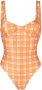 Faithfull the Brand Geruit badpak Oranje - Thumbnail 1