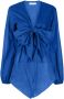Faithfull the Brand Jurk met waterval V-hals Blauw - Thumbnail 1
