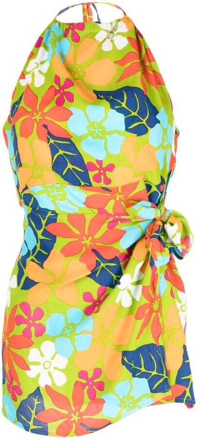 Faithfull the Brand Jurk met bladprint Veelkleurig