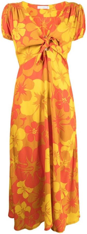 Faithfull the Brand Mini-jurk met bloemenprint Geel