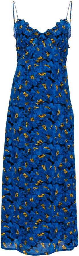 Faithfull the Brand Maye midi-jurk met bloemenprint Blauw