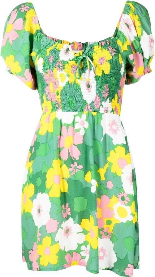Faithfull the Brand Mini-jurk met bloemenprint Groen