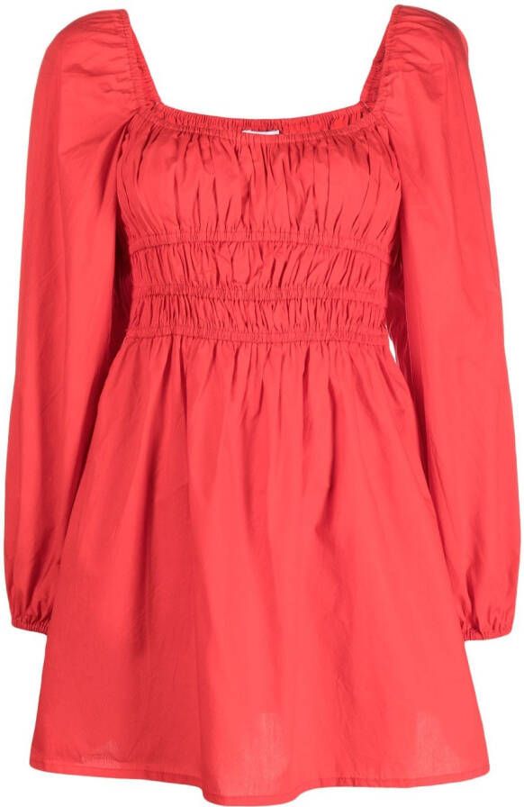 Faithfull the Brand Mini-jurk met vierkante hals Rood