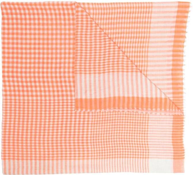 Faliero Sarti Geruite sjaal Oranje