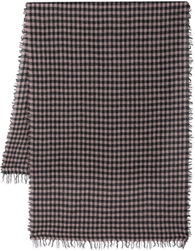 Faliero Sarti Geruite sjaal Zwart