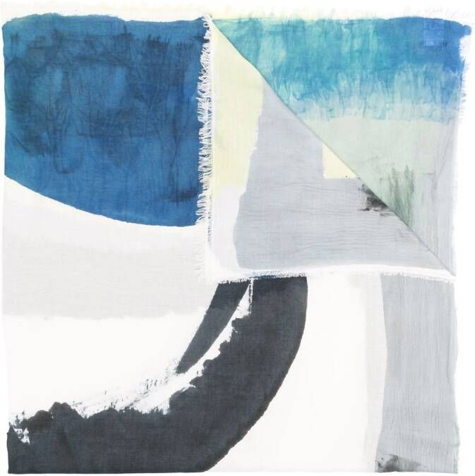 Faliero Sarti Sjaal met waterverf-effect Blauw