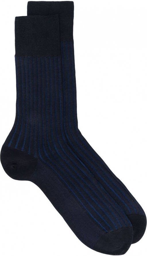 Falke Geribbelde sokken Blauw
