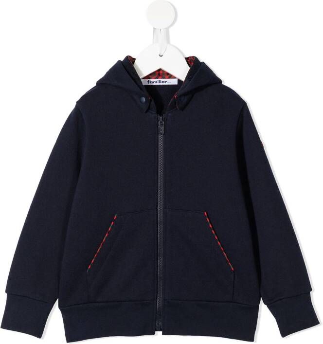 Familiar Hoodie met rits Blauw