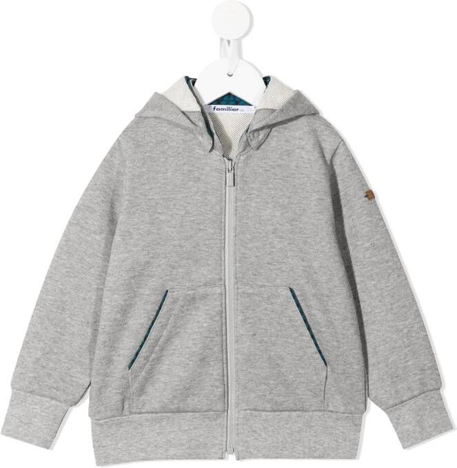 Familiar Hoodie met rits Grijs