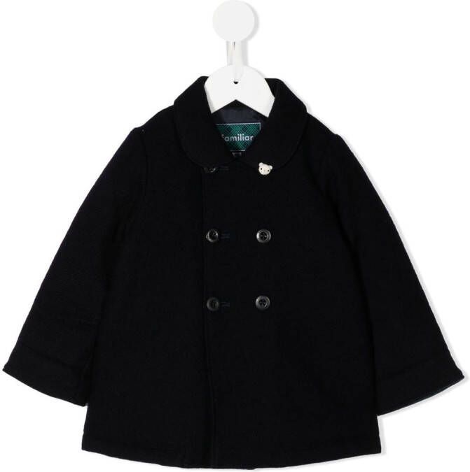 Familiar Jas met dubbele rij knopen Blauw